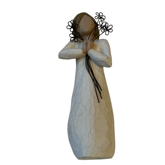 WILLOW TREE Girl Friendship Resin Figurine Bouquet of Flowers Hand Painted - Picture 3 of 7